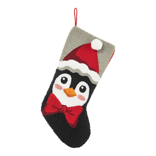 Glitzhome® 20.5" Penguin Hooked Stocking | 20.5" x 10.25" x 0.43" | Michaels®